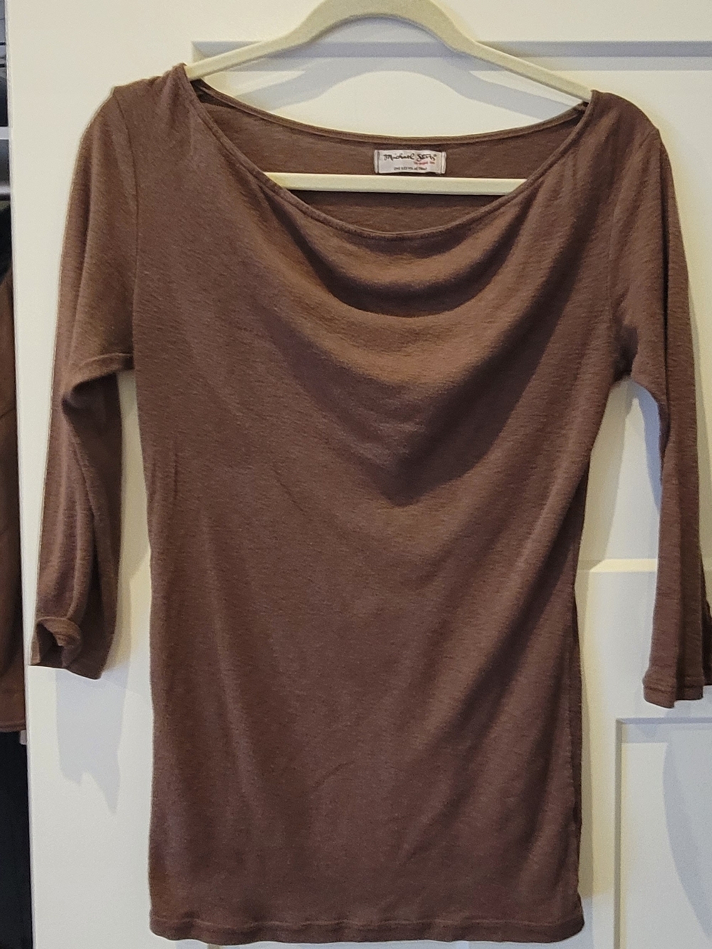 Michael Stars ¾ Sleeve Brown T-shirt Wide Neck